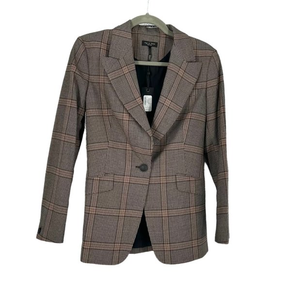 NWT Rag & Bone Bianca Wool Plaid Blazer Jacket - Picture 2 of 7